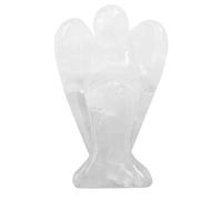 Lovionus89 Natural White Quartz Guardian Angel Statue, 5cm Hand Carved Stone Healing Crystal Bag Figurine Decoration