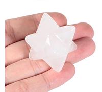 Lovionus89 Natural White Quartz Merkaba Crystal Protection Sacred Meditation Energy Generator Healing Chakra Six-pointed Star 1 Inch