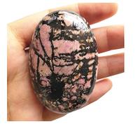 Lovionus89 Rhodonite Polished Stones, Natural Oval Palm Pocket Healing Crystal Massage Spa Energy Stone