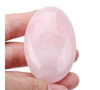 Lovionus89 Rose Quartz 60mm Crystal Palm Stone - Polished Semi-Precious Worry Stone for Anxiety Relief, Meditation, Stress, Healing Crystals