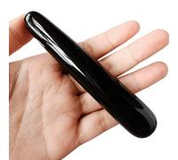 Lovionus89 Scraping Facial Massage Tools, Crystal Jade Gua Sha Handmade SPA Massage Wand for Acupuncture Therapy Stick Point Treatment, Black Obsidian