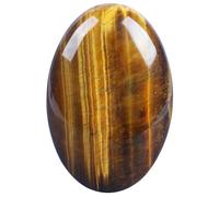 Lovionus89 Tiger's Eye 60mm Crystal Palm Stone - Polished Semi-Precious Worry Stone for Anxiety Relief, Meditation, Stress, Healing Crystals