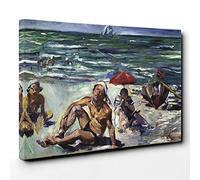 Lovis Corinth The Beaches of Forte del Marmi Canvas Print | Gallery Wrapped 30mm Frame Wall Art | 30x20 inches | Ready to Hang | Modern Picture | Living Room Bedroom Lounge Office