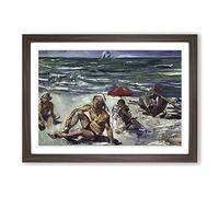 Lovis Corinth The Beaches of Forte del Marmi Framed Print | A2 Walnut Framed Wall Art | Ready to Hang | Modern Nature Picture | Living Room Bedroom Lounge Office