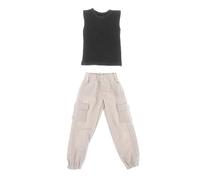 LOVIVER 1/12 Scale Male Figure Cargo Pants and Tank Tops Trendy Men's Clothes Handmade for 6" Male Solider Action Figure Cosplay Accessories BJD Doll, Black