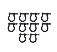 LOVIVER 10 Pieces Buckles Chain Shackle Fasteners DIY Key Chian Bow Shackle Metal Hoop Locking D Rings for Pendants Handbag, black