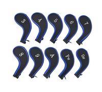 LOVIVER 10 Pieces Golf Club Cover Set Golf Iron Cover Zipper Headcover Neoprene Sleeve Numbered Protector Suitable for golfers on the course travel storage, Blue