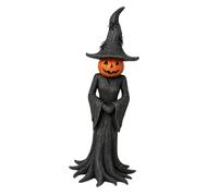 LOVIVER 10CM Pumpkin Witch Figurine, Halloween Witch Statue Resin Decoration, Gothic Spooky Standing Desktop Ornament Sculpture, Faceless Ghost Sculpture for Halloween Home Haunted House Decor