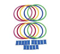 LOVIVER 10Pcs Agility Footwork Training Rings Outdoor Sports Playset Multifunction Circle Rings Set for Athlete Soccer Train Sports, 42cm
