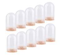 LOVIVER 10Pcs Glass Hemisphere Cloche Bell Air Plant Covers with Cork