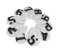 LOVIVER 10Pcs Golf Iron Covers Set Club Case Protection Guard Gift Big Number Wrap Golf Iron Head Covers for Men Women Outdoor Sports, White