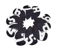 LOVIVER 10Pcs Golf Iron Covers Set Club Case Protection Guard Gift Big Number Wrap Golf Iron Head Covers for Men Women Outdoor Sports, Black