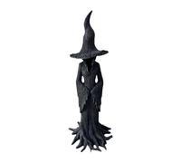 LOVIVER 17CM Halloween Witch Statue Resin Witch Figure, Decorative Gothic Spooky Standing Desktop Ornament Sculpture, Faceless Ghost Sculpture for Halloween Home Haunted House Decor