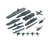 LOVIVER 17x Naval Ship Naval Ship Toy Set with Small Scale Model Planes and Supply Ship Fun Gift, Gray