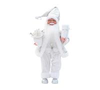 LOVIVER 18" Inch Standing Santa Claus Christmas Figurine Figure Decoration, White