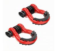 LOVIVER 2 Pieces Compact Anchor Shackle fabricated Construction, Bow Shackle, Secure, for Vehicle Recovery, Towing, Red-black