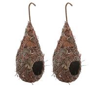 LOVIVER 2 Pieces Hanging Breeding Grass Nest Canary Finch Budgie