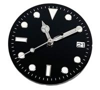LOVIVER 28.5mm Watch Dial Watch Face for NH36/NH35 Movement Accessories Maintenance Modern Portable Lightweight Parts Green Luminous, Black