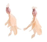 LOVIVER 2Pcs Artificial Birds Ornaments Simulation Bird Adornments Clip on Handmade Christmas Tree Decorations for Home Outdoor Patio, Pink