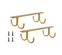 LOVIVER 2pcs Mug Hooks Cups Wine Glasses Storage Hooks Kitchen Utensil Ties Belts and Scarf Hanging Hook Rack Holder under Cabinet Closet, Gold