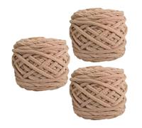 LOVIVER 3 Skeins Chunky Chenille Yarn, 70M/7mm Thick Polyester Yarn, Washable Soft Velvet Yarns, Warm Breathable, Blanket Core for Crochet Handbags Hand Knitting Pet Bed Pillows Crafts, Khaki