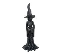 LOVIVER 35CM Halloween Witch Statue Resin Witch Figure, Decorative Gothic Spooky Standing Desktop Ornament Sculpture, Faceless Ghost Sculpture for Halloween Home Haunted House Decor