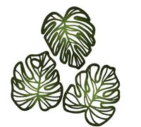LOVIVER 3Pcs Palm Leaves Wood Wall Decor Tropical Wall Art Jungle Decor Hanging Sculpture Unique Wooden Ornament for Cafe Dining Room, Green