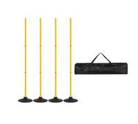 LOVIVER 4 Pieces Agility Training Poles, Detachable Horse Dog Training Speed Pole with Base for Softball, yellow
