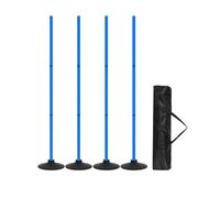 LOVIVER 4 Pieces Agility Training Poles, Detachable Horse Dog Training Speed Pole with Base for Softball, blue