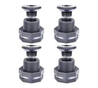 LOVIVER 4Pcs Bucket Hose Adapter, Garden Hose Adapter NPT 3/4" and Gasket, PVC Bulkhead Fitting for Aquariums Rain Barrel Pools