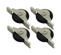 LOVIVER 4Pcs Push Pull Window Pulley Door Rollers Spare Parts Hardware Replacement Bathroom Silent Kitchen Wear Resistant Fittings, Large Black