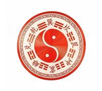 LOVIVER 4X Bagua Signs in Chinese Design, Door Blessing Stickers with The Five, Octagonal, for Home, Bedroom, 8 Cm Diameter, 2 Pcs
