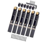 LOVIVER 6 Strings Guitar Bridge Set Parts Replacement with Nut and Wrench for Electric Guitar Upgrades Musical Instrument Accessory, Black