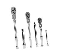 LOVIVER 6Pcs Ratchet Wrench Set Includes Extension Bar 72-Tooth Ratchet Reversible 1/4", 3/8", 1/2" Drive for DIY Repairs