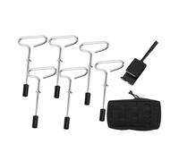 LOVIVER 6x Ice Anchors Ice Shanty Anchors for Setting up Shelter Threaded Gear Equipment Portable Tent Pegs with Power Drill Adapter, No bit converter