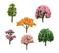 LOVIVER 6x Miniature Christmas Tree Decor Mixed Model Trees Sculpture Realistic Figurine Faux Tree for Fairy Garden Table Centerpiece