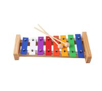 LOVIVER 8 Note Glockenspiel Xylophone for Kids Music Enlightenment Motor Skill Percussion Instrument Hand Knock Piano Toy for Outside, small