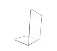 LOVIVER Acrylic Bookend for Shelves Book Holder Non Skid Heavy Duty Transparent Clear Bookends L Shaped Books Stopper for Small and Medium Size Books Office