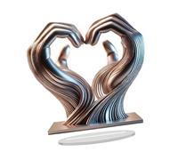 LOVIVER Acrylic Heart Shaped Ornaments 2D Flat Hand Love Gesture Ornament Heart Hand Sculpture for Living Room Bedroom Shelf Wedding Decoration Valentine's Day Gift