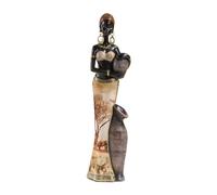 LOVIVER African Tribal Lady Statue Resin Ornament Decorative Retro Women Statue Decoration Handmade Crafts for Study Room Living Room, B