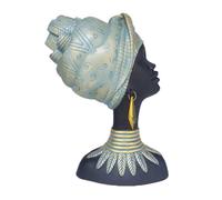 LOVIVER African Women Statue Aesthetic Ornament Portrait Statue Lady Bust Figurine for Bedroom Bookshelf Decoration Housewarming Gift, Gray