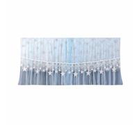 LOVIVER Air Conditioner Cover Split Cooling Curtain Cover Air Dust Guard Wind Moderating Decorative Layer Linen With Embroidered Finish suitable for living , Light Blue , Wall-mounted Open 92