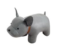LOVIVER Animal Footstool Foot Rest, with Wooden Legs, Cartoon Bench Portable Storage Cute Ottoman Stool, Sofa Tea Stool for Guest Rooms, Bedroom Decor, Gray dog