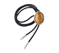 LOVIVER Antique Cowboy Bolo Tie, Western Necktie PU Leather Cord Neck Ties Pendant Clothing Accessory for Holiday suits Festival Halloween Wedding, Yellow Brown