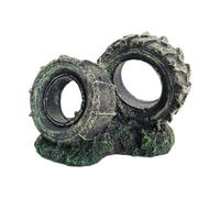 LOVIVER Aquarium Decorated Fish Tank Decoration Resin Tyre Shape Multipurpose Aquarium Tank Landscaping Decoration Hideout for Indoor