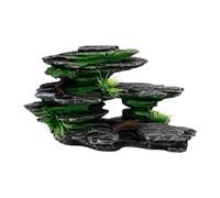 LOVIVER Aquarium Rockery Aquatic Cave Hideaway Mountain View with Grass for Home Living Room Landscape Accessory Fish Tank Ornament