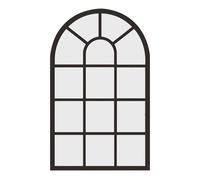 LOVIVER Arched Window Wall Mirror Wall Art Simple Windowpane Arch Mirror, Wall Decor Sticker, Decorative Mirror for Bathroom Farmhouse Entryway,Home Decor, Black