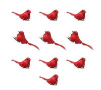 LOVIVER Artificial Christmas Red Bird Ornaments with Clip Seasonal Xmas Decors Art Simulation Bird Decorations for Branches Courtyard