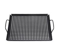 LOVIVER Barbecue Grill Plate Perforated with Holes Nonstick Coating Grilling Pan Grill Skillet for Backpacking Hiking Outdoor Indoor, 43.4x28.3x2.2cm