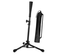 LOVIVER Baseball Batting Tee with Carry Bag 75-115cm Height Adjustable Foldable Professional Batting Practice Equipment for, Black
